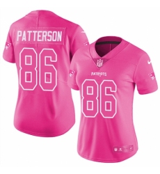 Women's Nike New England Patriots #86 Cordarrelle Patterson Limited Pink Rush Fashion NFL Jersey