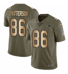 Youth Nike New England Patriots #86 Cordarrelle Patterson Limited Olive/Gold 2017 Salute to Service NFL Jersey