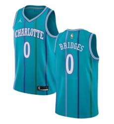 Men's Nike Jordan Charlotte Hornets #0 Miles Bridges Swingman Aqua Hardwood Classics NBA Jersey