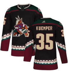 Youth Adidas Arizona Coyotes #35 Darcy Kuemper Premier Black Alternate NHL Jersey
