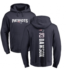 NFL Nike New England Patriots #29 Duke Dawson Navy Blue Backer Pullover Hoodie