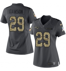 Women's Nike New England Patriots #29 Duke Dawson Limited Black 2016 Salute to Service NFL Jersey