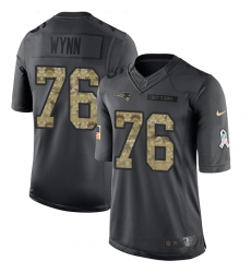 Men's Nike New England Patriots #76 Isaiah Wynn Limited Black 2016 Salute to Service NFL Jersey