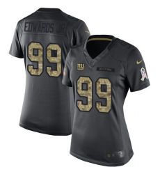 Women's Nike New York Giants #99 Mario Edwards Jr Limited Black 2016 Salute to Service NFL Jersey