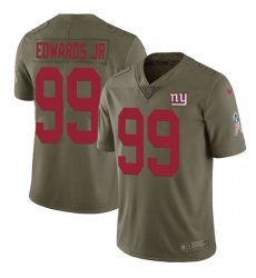 Youth Nike New York Giants #99 Mario Edwards Jr Limited Olive 2017 Salute to Service NFL Jersey