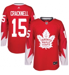Men's Adidas Toronto Maple Leafs #15 Adam Cracknell Authentic Royal Blue USA Flag Fashion NHL Jersey