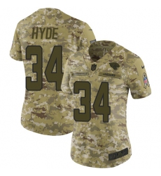 Women's Nike Jacksonville Jaguars #34 Carlos Hyde Limited Camo 2018 Salute to Service NFL Jersey