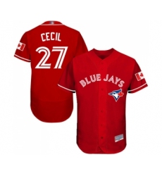 Men's Toronto Blue Jays #27 Vladimir Guerrero Jr. Scarlet Alternate Flex Base Authentic Collection Alternate Baseball Jersey