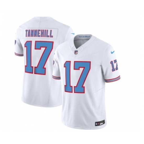 Men's Nike Tennessee Titans #17 Ryan Tannehill White 2023 F.U.S.E. Vapor Limited Throwback Football Stitched Jersey Men's Nike Tennessee Titans #17 Ryan Tannehill White 2023 F.U.S.E. Vapor Limited Throwback Football Stitched Jersey