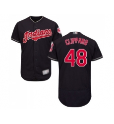 Men's Cleveland Indians #48 Tyler Clippard Navy Blue Alternate Flex Base Authentic Collection Baseball Jersey