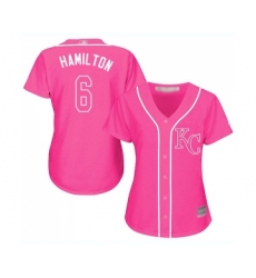 Women's Kansas City Royals #6 Billy Hamilton Replica Pink Fashion Cool Base Baseball Jersey