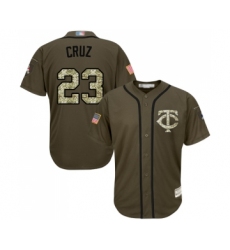 Men's Minnesota Twins #23 Nelson Cruz Authentic Green Salute to Service Baseball Jersey