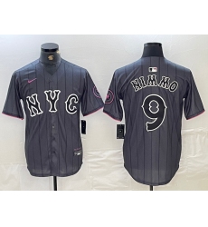 Men's New York Mets #9 Brandon Nimmo Gray 2024 City Connect Cool Base Stitched Jersey