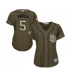 Women's San Diego Padres #5 Greg Garcia Authentic Green Salute to Service Cool Base Baseball Jersey