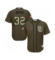 Men's San Diego Padres #32 Franmil Reyes Authentic Green Salute to Service Baseball Jersey
