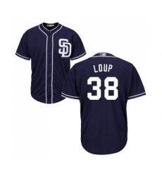 Men's San Diego Padres #38 Aaron Loup Replica Navy Blue Alternate 1 Cool Base Baseball Jersey