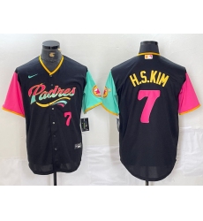 Men's San Diego Padres #7 Ha Seong Kim Number Black NEW 2023 City Connect Cool Base Stitched Jersey