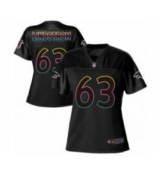 Women's Atlanta Falcons #63 Chris Lindstrom Game Black Fashion Football Jersey