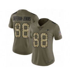 Women's New England Patriots #88 Austin Seferian-Jenkins Limited Olive Camo 2017 Salute to Service Football Jersey