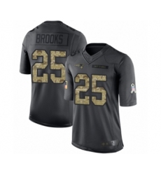 Youth New England Patriots #25 Terrence Brooks Limited Black 2016 Salute to Service Football Jersey