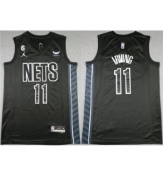 Men's Brooklyn Nets #11 Kyrie Irving Black2022-23 Statement Edition No.6 Patch Stitched Basketball Jersey