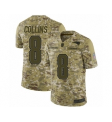Men's New England Patriots #8 Jamie Collins Limited Camo 2018 Salute to Service Football Jersey