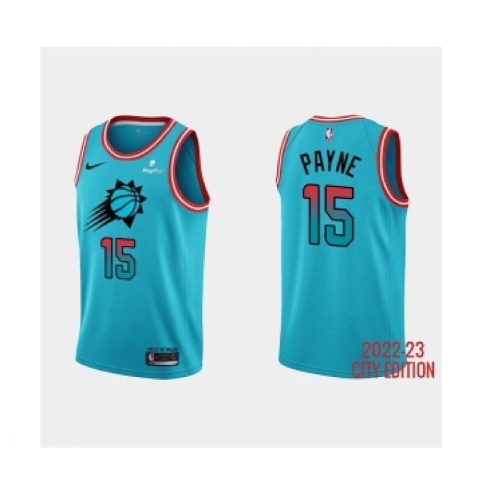 Men's Phoenix Suns #15 Cameron Payne 2022-23 Blue City Edition Stitched Basketball Jersey