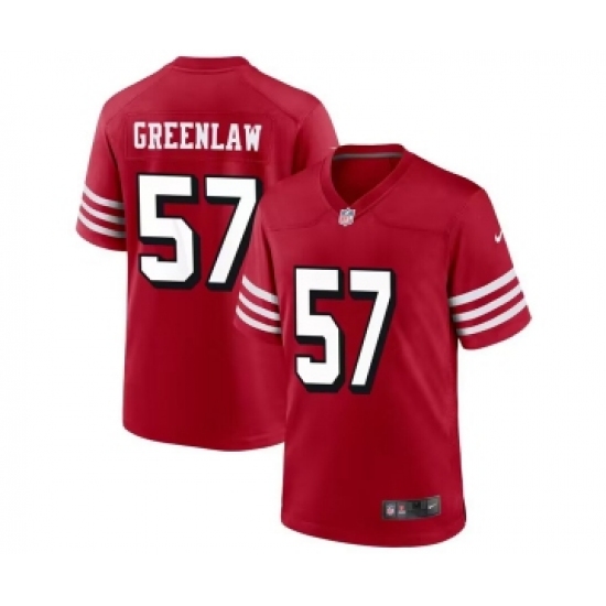 Men's Nike San Francisco 49ers #57 Dre Greenlaw New Red Football Stitched Game Jersey Men's Nike San Francisco 49ers #57 Dre Greenlaw New Red Football Stitched Game Jersey