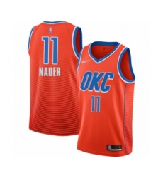 Men's Oklahoma City Thunder #11 Abdel Nader Authentic Orange Finished Basketball Jersey - Statement Edition