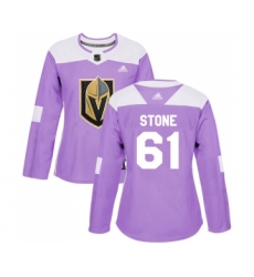 Women's Vegas Golden Knights #61 Mark Stone Authentic Purple Fights Cancer Practice Hockey Jersey