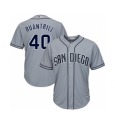 Youth San Diego Padres #40 Cal Quantrill Authentic Grey Road Cool Base Baseball Player Jersey