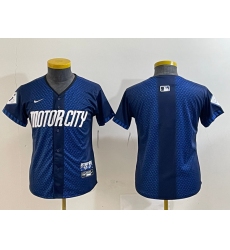Youth Detroit Tigers Blank 2024 Navy City Connect Cool Base Limited Stitched Jersey