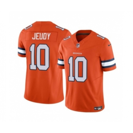 Men's Nike Denver Broncos #10 Jerry Jeudy Orange 2023 F.U.S.E. Vapor Untouchable Football Stitched Jersey Men's Nike Denver Broncos #10 Jerry Jeudy Orange 2023 F.U.S.E. Vapor Untouchable Football Stitched Jersey