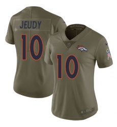 Women's Denver Broncos #10 Jerry Jeudy Olive Stitched Limited 2017 Salute To Service Jersey Women's Denver Broncos #10 Jerry Jeudy Olive Stitched Limited 2017 Salute To Service Jersey