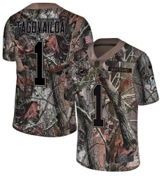 Men's Miami Dolphins #1 Tua Tagovailoa Camo Stitched Limited Rush Realtree Jersey