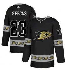 Men's Adidas Anaheim Ducks #23 Brian Gibbons Premier Black Team Logo Fashion NHL Jersey