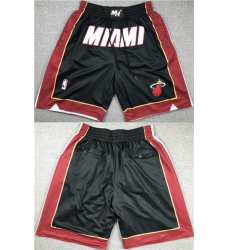 Mens Miami Heat Black Shorts (Run Small)