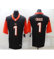 Men's Cincinnati Bengals #1 Ja'Marr Chase Nike Black Draft First Round Pick Limited Jersey Men's Cincinnati Bengals #1 Ja'Marr Chase Nike Black Draft First Round Pick Limited Jersey