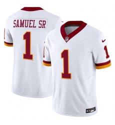 Men's Washington Commanders #1 Deebo Samuel Sr. White 2025 F.U.S.E. Throwback Vapor Limited Football Stitched Jersey