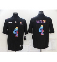 Men's Cleveland Browns #4 Deshaun Watson Black Crucial Catch Limited Stitched Jersey