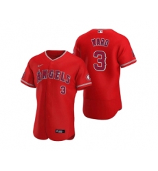 Men's Los Angeles Angels #3 Waylor Ward Red Flex Base Stitched Jersey