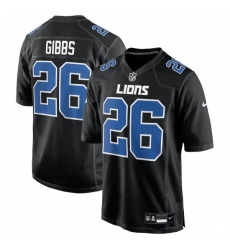Men's Detroit Lions #26 Jahmyr Gibbs Nike Carbon Black Fashion Jersey