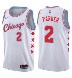 Youth Nike Chicago Bulls #2 Jabari Parker Swingman White NBA Jersey - City Edition