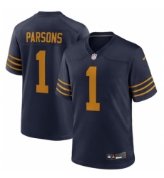 Women Green Bay Packers Micah Parsons #1 Blue Nike F U S E Stitched NFL Jersey