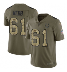 Youth Nike Indianapolis Colts #61 JMarcus Webb Limited Olive Camo 2017 Salute to Service NFL Jersey