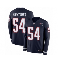 Youth Nike New England Patriots #54 Dont'a Hightower Limited Navy Blue Therma Long Sleeve NFL Jersey