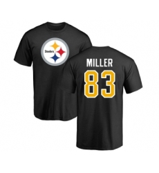 Football Pittsburgh Steelers #83 Heath Miller Black Name & Number Logo T-Shirt