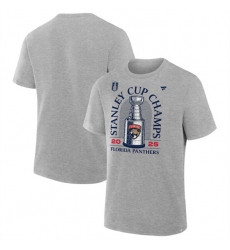 Men's Florida Panthers Heather Gray 2025 Stanley Cup Champions Locker Room T-Shirt