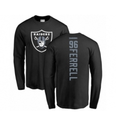 Football Oakland Raiders #96 Clelin Ferrell Black Backer Long Sleeve T-Shirt