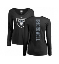 Football Women's Oakland Raiders #22 Isaiah Crowell Black Backer Long Sleeve T-Shirt